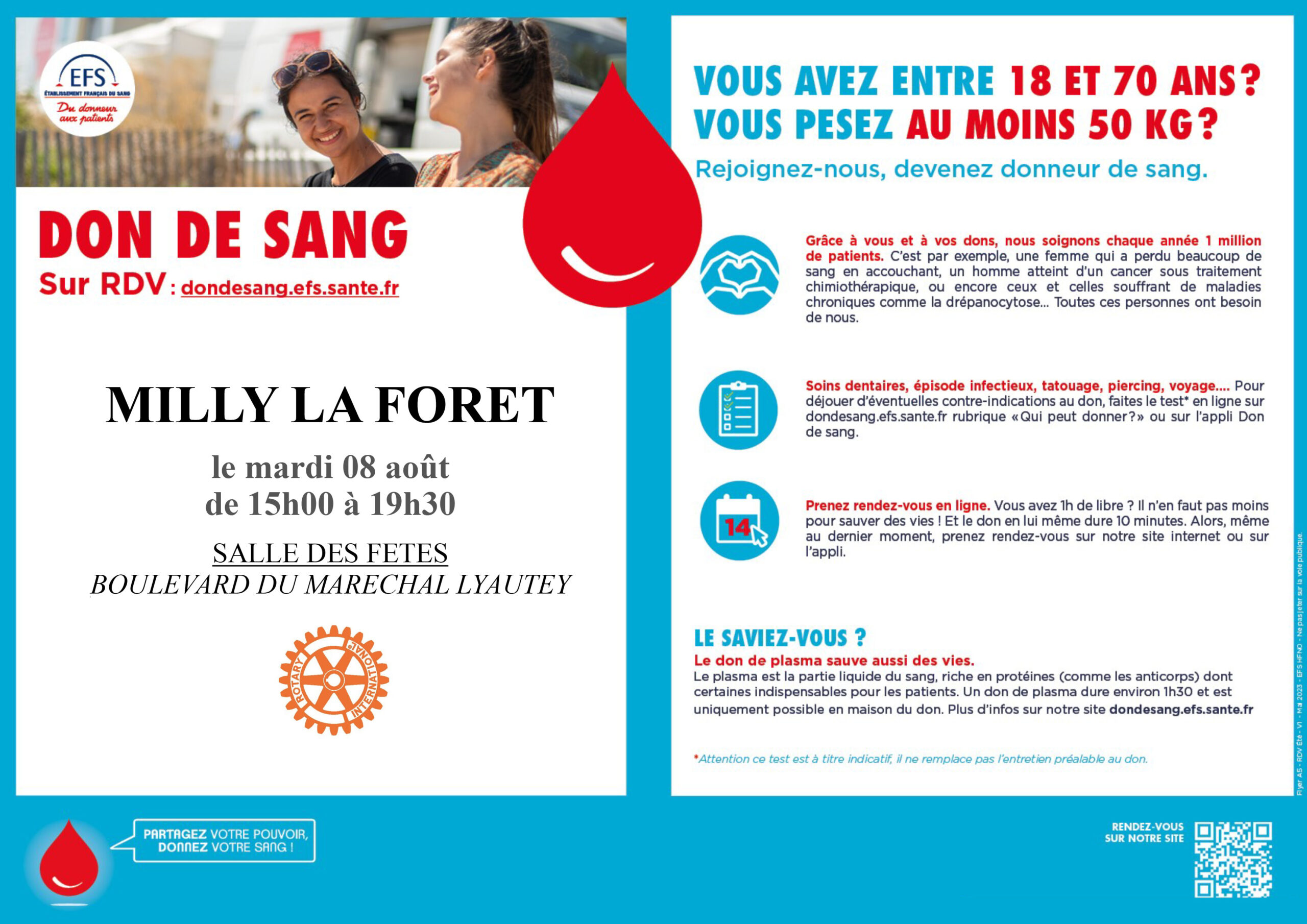 Lire la suite à propos de l’article Don du sang – Août 2023