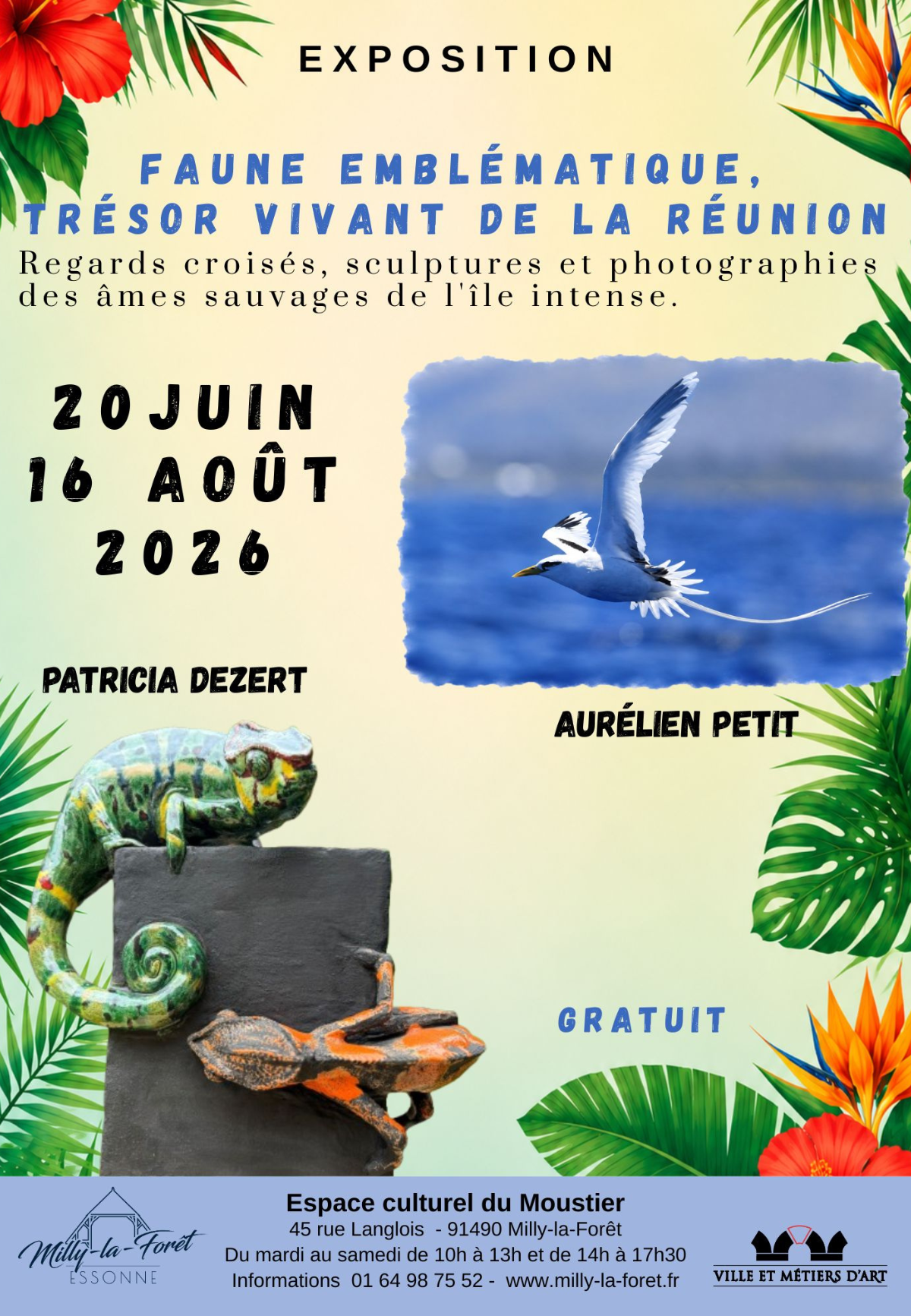 Lire la suite à propos de l’article 15/06 > 16/08/26 – Espace culturel du Moustier –  Exposition Faune emblématique, trésor vivant de la Réunion