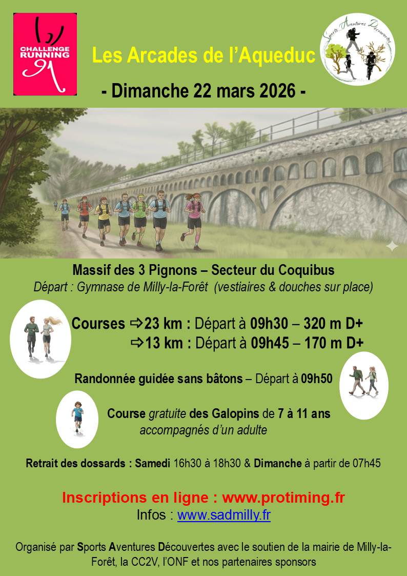 Lire la suite à propos de l’article 22/03/26 – Challenge running -Les Arcades de l&rsquo;Aqueduc