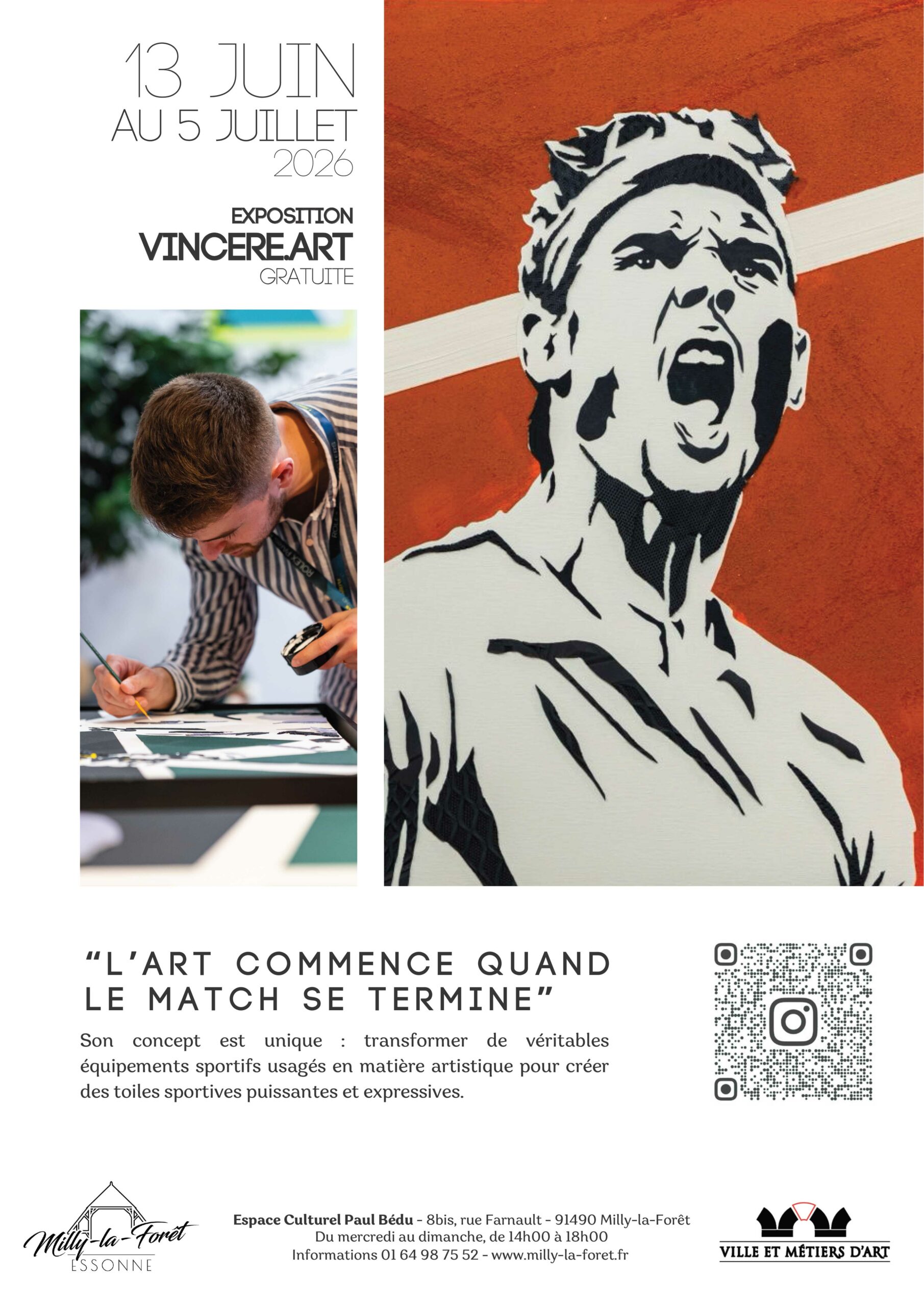 Lire la suite à propos de l’article 12/06/26 -18h00 – Exposition Espace Paul Bédu – L’art commence quand le match se termine