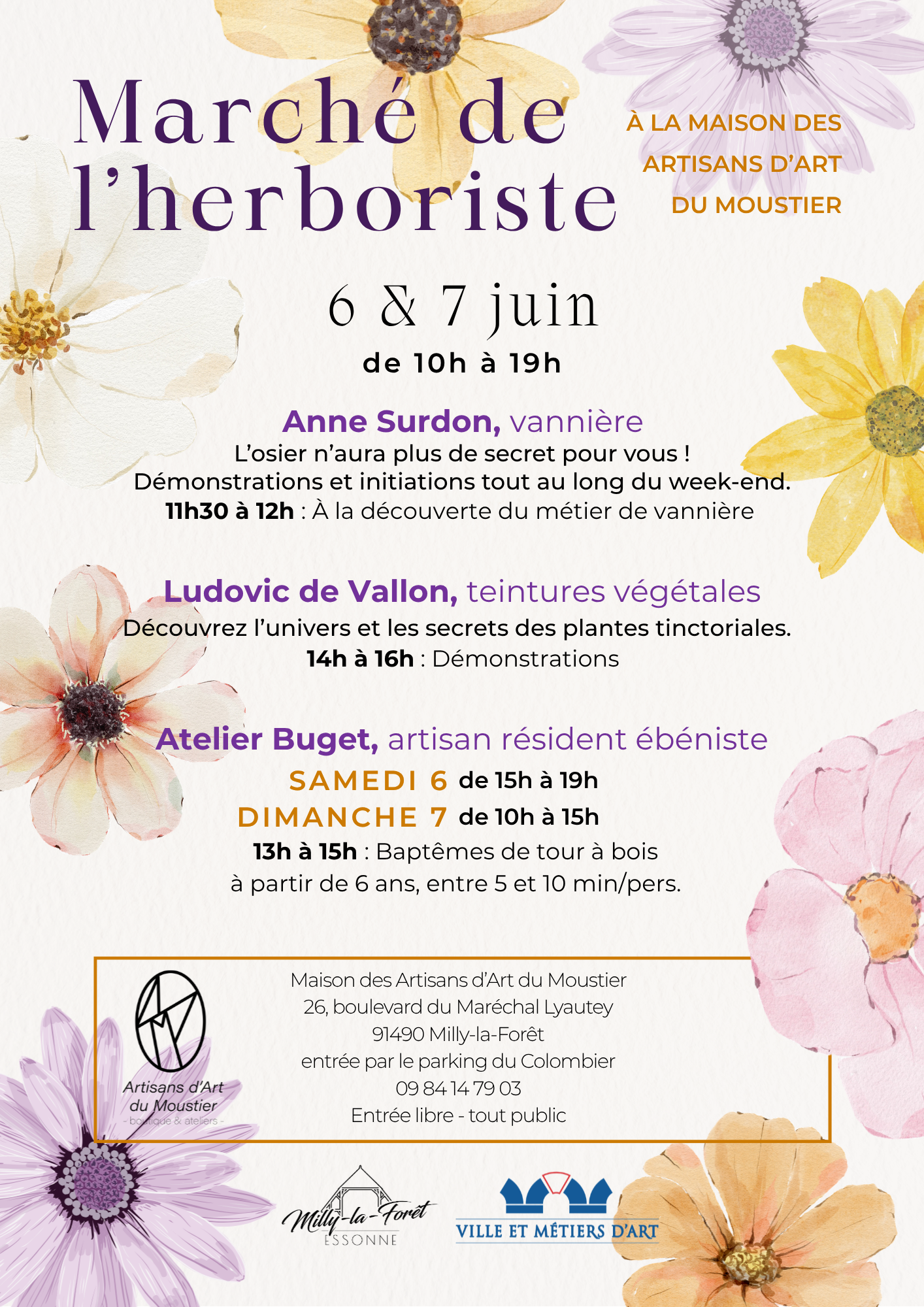 Lire la suite à propos de l’article 6 & 7 juin 26 – Programme activités Maison des artisans d&rsquo;art du Moustier