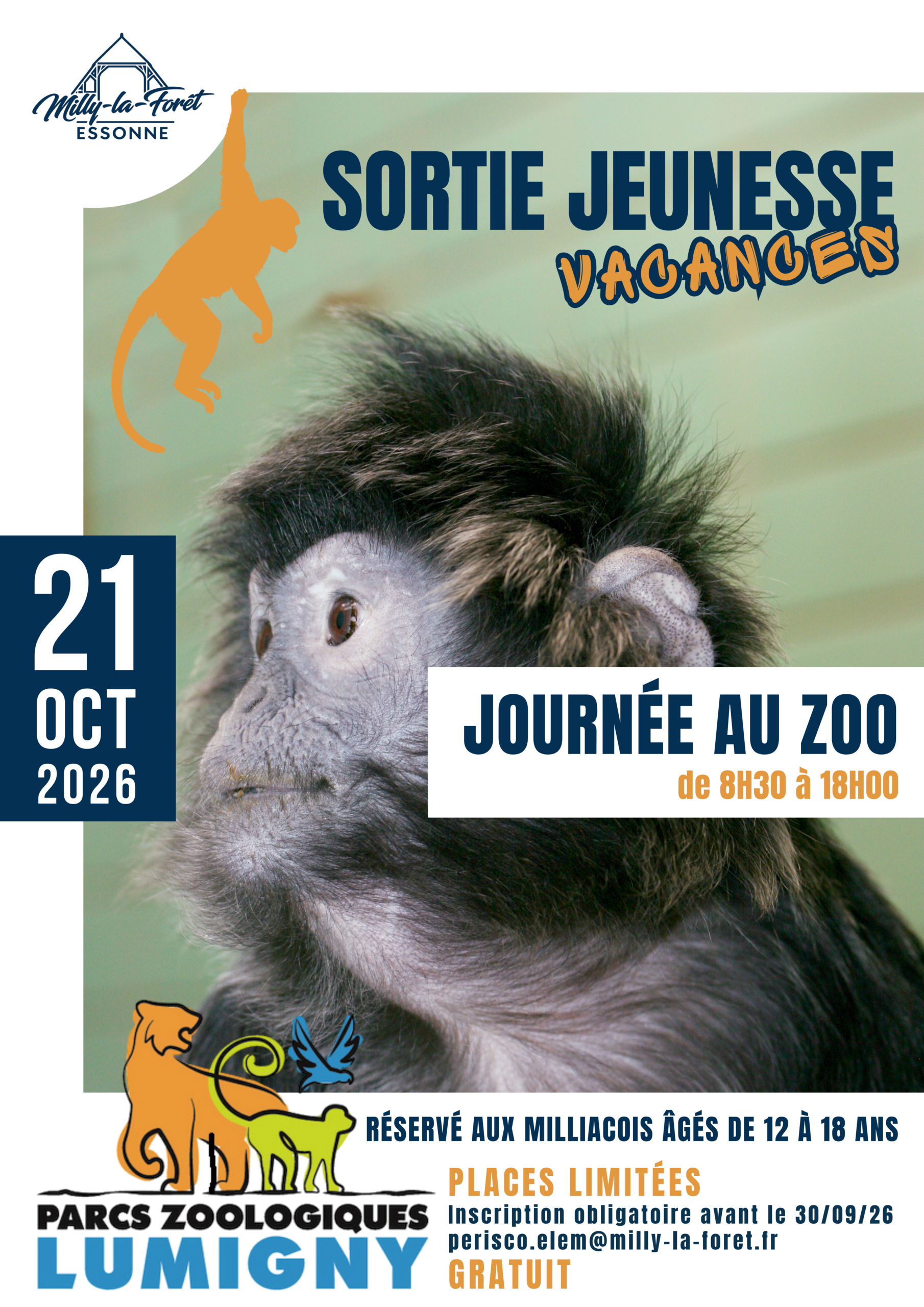 Lire la suite à propos de l’article 21/10/26 – Sortie Jeunesse – Vacances scolaires – Zoo