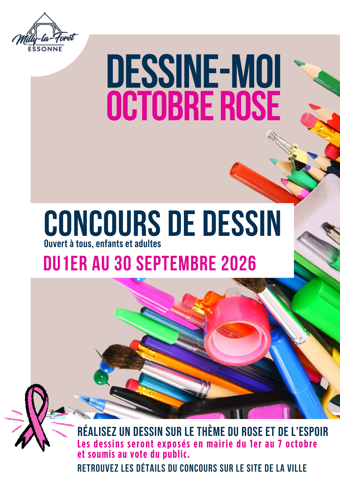 Lire la suite à propos de l’article 01>30/09/26 – Concours de dessin – Octobre Rose