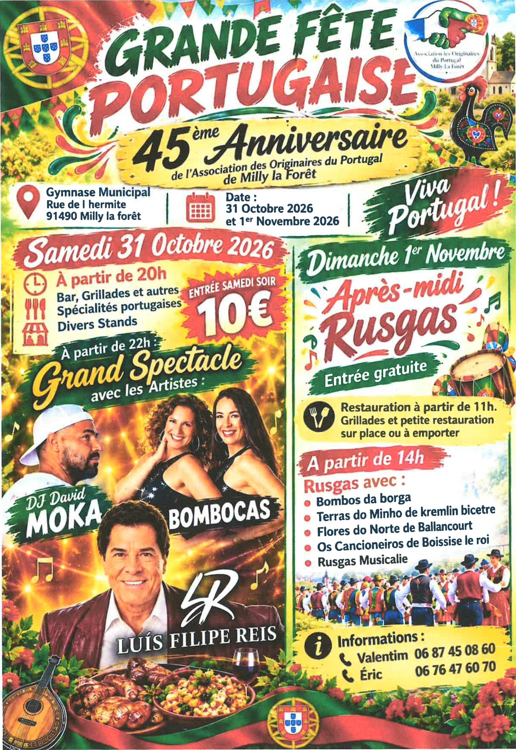 Lire la suite à propos de l’article 31/10 & 01/11/26 –  Grande fête portugaise – 45e anniversaire