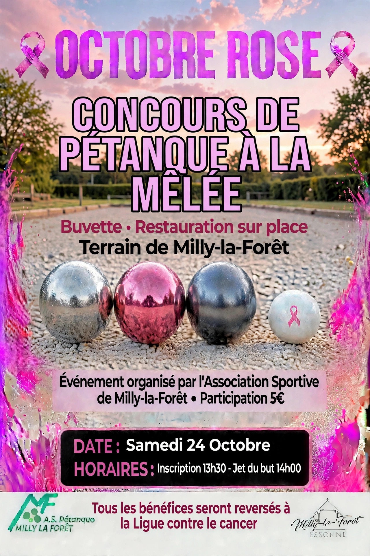 Lire la suite à propos de l’article 24/10/26 – Concours de pétanques – OCTOBRE ROSE
